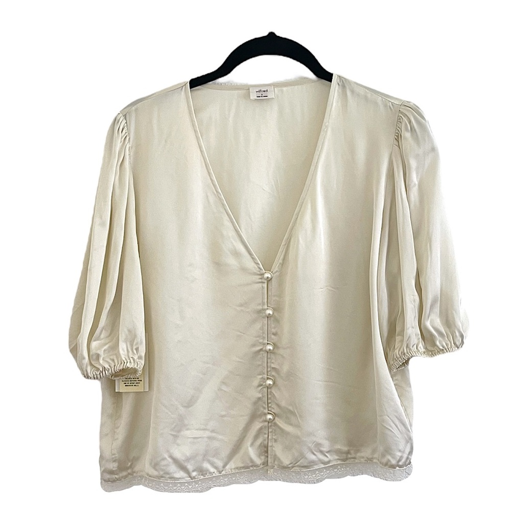 NWT Aritzia Wilfred Ivory “Bria” Blouse